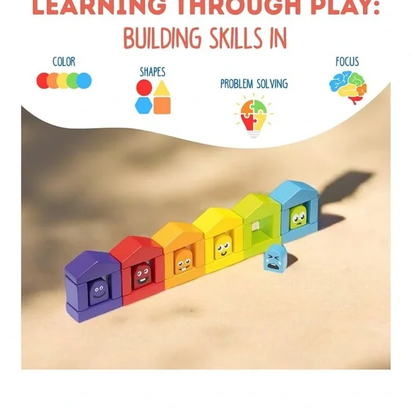 Cubika Montessori colorful Emotion building blocks - Picture 3 of 7